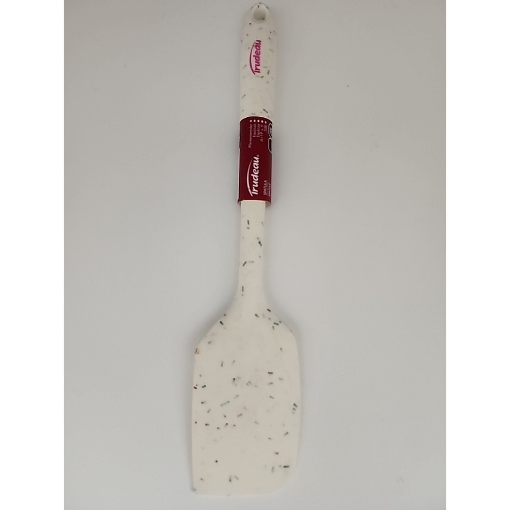 Trudeau Silicone Spatula 11 Inch White Confetti Heat Resistant BPA Free NEW